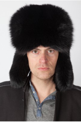 Black fox fur hat – Russian style